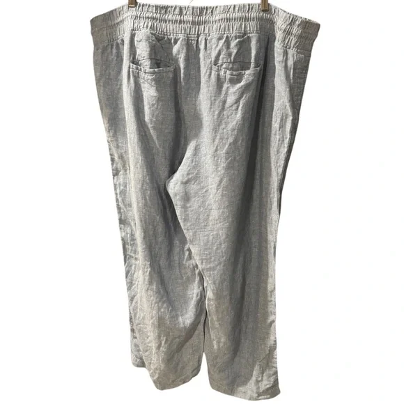 ATHLETA Cabo Linen Jogger Womens Sz 24 Wide Leg Textured Lightweight Pants Blue - Picture 7 of 7